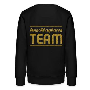Teamwork - Unschlagbares Team gold - Teenager Organic Sweatshirt Mini Changer von Stanley/Stella - Schwarz - Hinten - AI Model Teenager Male light (155cm)