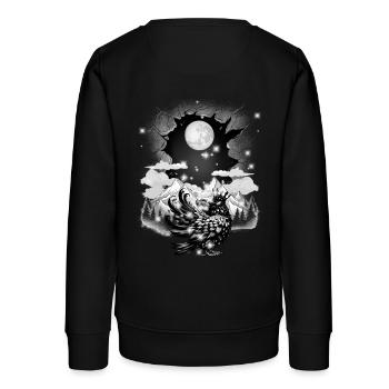 mystisch Märchen Märchenfigur Rabe Raben Krähe - Teenager Organic Sweatshirt Mini Changer von Stanley/Stella - Schwarz - Hinten - AI Model Teenager Male light (155cm)