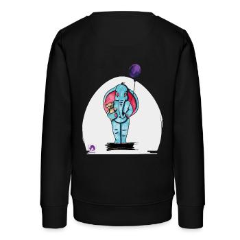 Elijah the elephant - Teens Organic Sweatshirt by Stanley/Stella - black - Back - AI Model Teenager Male light (155cm)