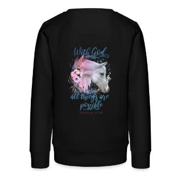 Christliche Zitate Pferde - Teenager Organic Sweatshirt Mini Changer von Stanley/Stella - Schwarz - Hinten - AI Model Teenager Male light (155cm)