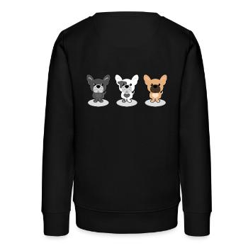 Frenchies - Teenager Organic Sweatshirt Mini Changer von Stanley/Stella - Schwarz - Hinten - AI Model Teenager Male light (155cm)