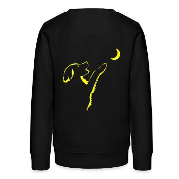 Hund schaut Mond an - Teenager Organic Sweatshirt Mini Changer von Stanley/Stella - Schwarz - Hinten - AI Model Teenager Male light (155cm)