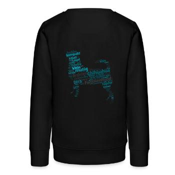 Chihuahua character term Wordcloud - Teens Organic Sweatshirt by Stanley/Stella - black - Back - AI Model Teenager Male light (155cm)