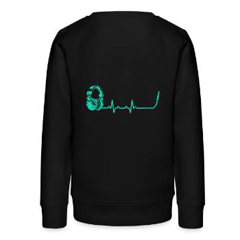 Dj discjockey Herzschlag heartbeat geschenk musik - Teenager Organic Sweatshirt Mini Changer von Stanley/Stella - Schwarz - Hinten - AI Model Teenager Male light (155cm)