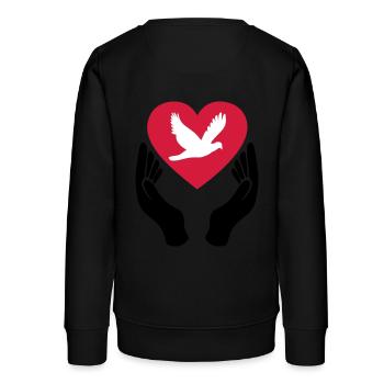 Colombe de la Paix - Amour - Pacifiste - Sweat ado bio Stanley/Stella - noir - Dos - AI Model Teenager Male light (155cm)
