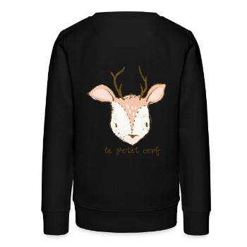 le petit cerf - Teenager Organic Sweatshirt Mini Changer von Stanley/Stella - Schwarz - Hinten - AI Model Teenager Male light (155cm)