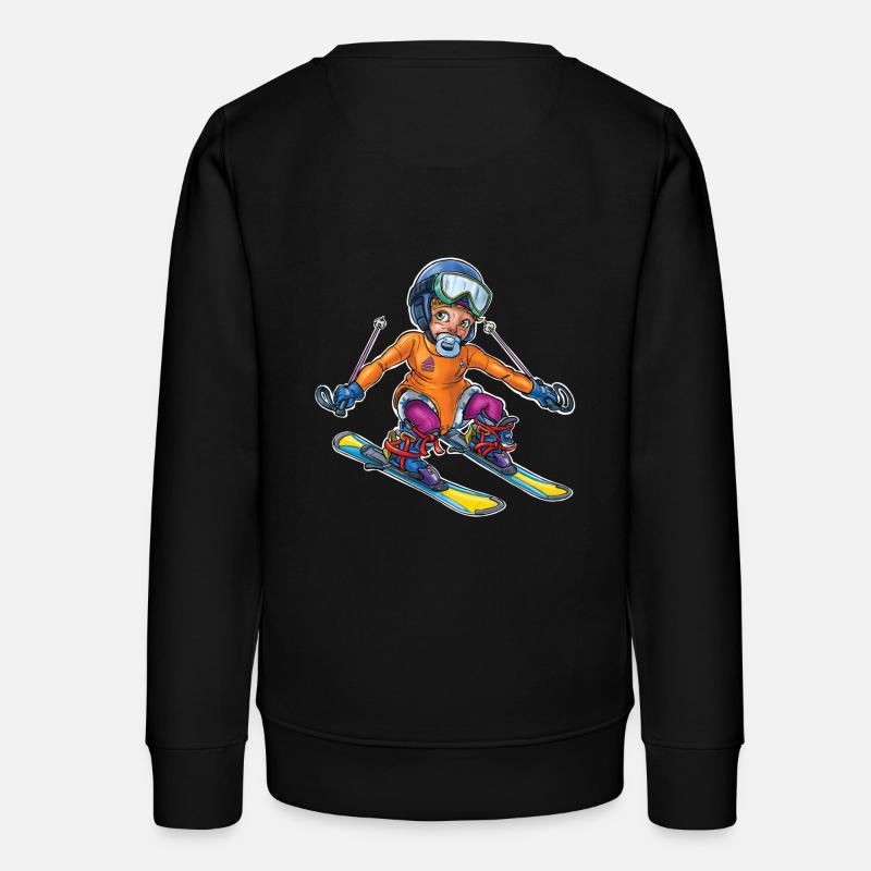 Petit bébé skieur 2 - Sweat ado bio Stanley/Stella - noir