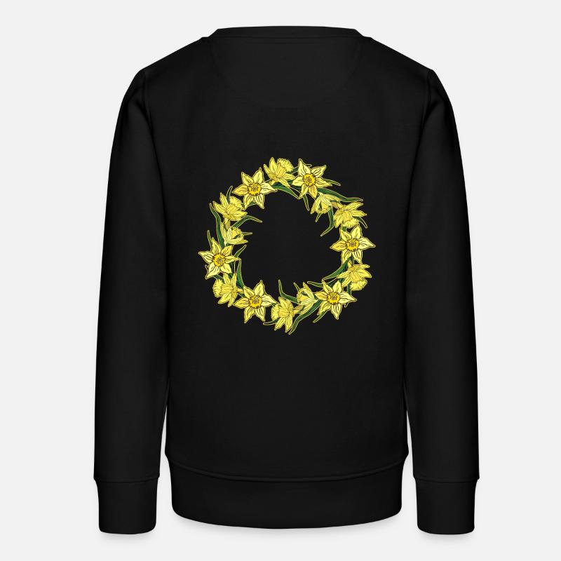 Valentine's Day Easter Birthday Wedding Daffodils - Teens Organic Sweatshirt by Stanley/Stella - black