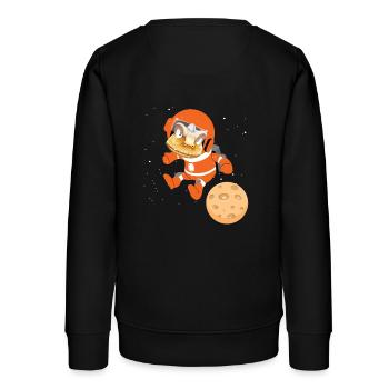 Weltraum Astronaut Dinosaurier - Teenager Organic Sweatshirt Mini Changer von Stanley/Stella - Schwarz - Hinten - AI Model Teenager Male light (155cm)