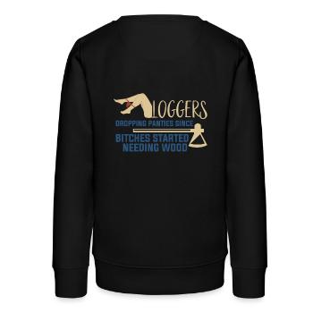Logging Needing Wood Funny Logger - Teenager Organic Sweatshirt Mini Changer von Stanley/Stella - Schwarz - Hinten - AI Model Teenager Male light (155cm)