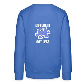 DIFFERENT - NOT LESS ! AUTISME - Sweat ado bio Stanley/Stella - carolina blue - Dos - AI Model Teenager Male dark (155cm)