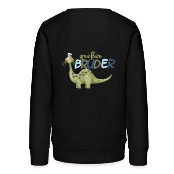 großer Bruder Dinosaurier - Teenager Organic Sweatshirt Mini Changer von Stanley/Stella - Schwarz - Hinten - AI Model Teenager Male light (155cm)