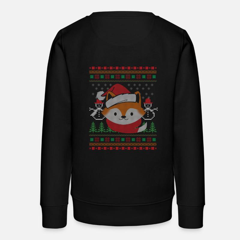 Ugly Christmas / Fox / Gift - Teens Organic Sweatshirt by Stanley/Stella - black