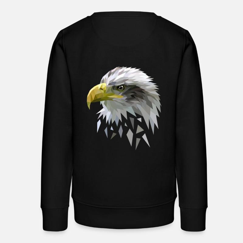 Pygargue à queue blanche low polygones géométriques - Sweat ado bio Stanley/Stella - noir
