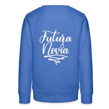 Futura Novia Girlfriend Engagement Wedding Gift - Teens Organic Sweatshirt by Stanley/Stella - carolina blue - Back - AI Model Teenager Male dark (155cm)