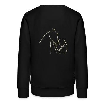 Pferde Mädchen Pferd Reiten Reiter Reitsport - Teenager Organic Sweatshirt Mini Changer von Stanley/Stella - Schwarz - Hinten - AI Model Teenager Male light (155cm)
