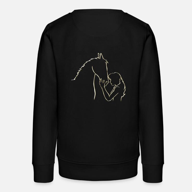 Cheval fille équitation équitation - Sweat ado bio Stanley/Stella - noir
