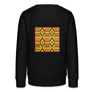 Motifs au losange coloré vert, jaune et noir - Sweat ado bio Stanley/Stella - noir - Dos - AI Model Teenager Male light (155cm)