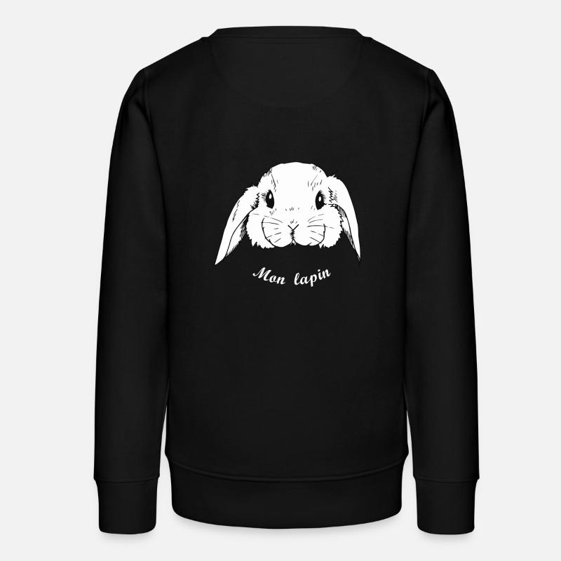 Lapin blanc - Sweat ado bio Stanley/Stella - noir