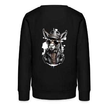 Cooler Esel - Teenager Organic Sweatshirt Mini Changer von Stanley/Stella - Schwarz - Hinten - AI Model Teenager Male light (155cm)