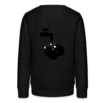 wash your hands - Teens Organic Sweatshirt by Stanley/Stella - black - Back - AI Model Teenager Male light (155cm)