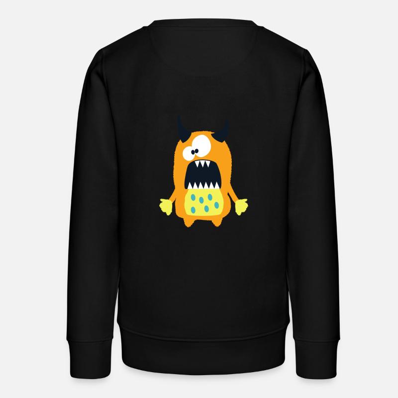 Monstre Hannah - monstre brun doux - Sweat ado bio Stanley/Stella - noir