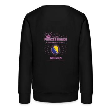 Prinzessinnen kommen aus BOSNIEN - Teenager Organic Sweatshirt Mini Changer von Stanley/Stella - Schwarz - Hinten - AI Model Teenager Male light (155cm)