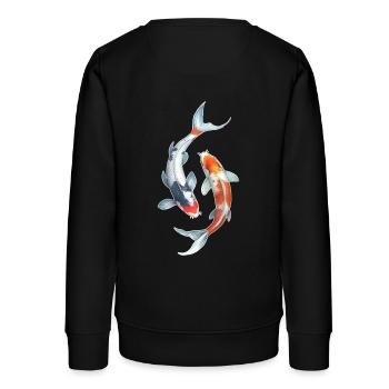 Koi Karpfen - Teenager Organic Sweatshirt Mini Changer von Stanley/Stella - Schwarz - Hinten - AI Model Teenager Male light (155cm)