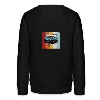 Retro Kassette schmelzend - Teenager Organic Sweatshirt Mini Changer von Stanley/Stella - Schwarz - Hinten - AI Model Teenager Male light (155cm)