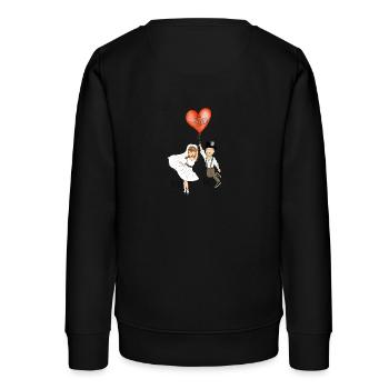 Maman et papa - Jeunes mariés - Sweat ado bio Stanley/Stella - noir - Dos - AI Model Teenager Male light (155cm)
