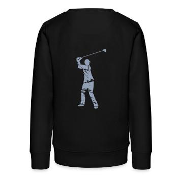 Silhouette de golfeur de golf - Design Grunge blanc - Sweat ado bio Stanley/Stella - noir - Dos - AI Model Teenager Male light (155cm)