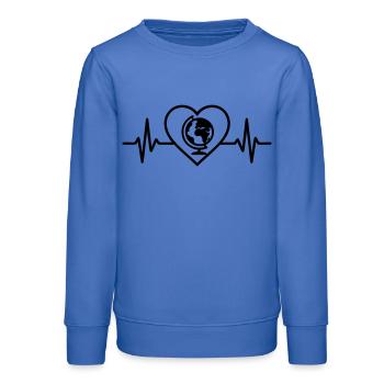 Globus Reise Herz - Teenager Organic Sweatshirt Mini Changer von Stanley/Stella - carolina Blue - Vorne - AI Model Teenager Male dark (155cm)