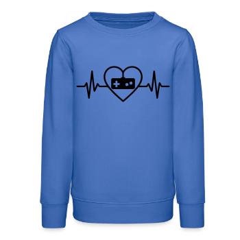 Manette de jeux vidéo rétro Heart - Sweat ado bio Stanley/Stella - carolina blue - Devant - AI Model Teenager Male dark (155cm)