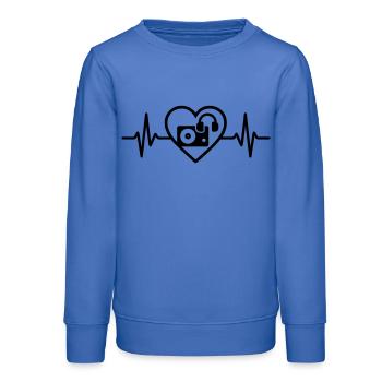 Herz DJ Turntable Casque - Sweat ado bio Stanley/Stella - carolina blue - Devant - AI Model Teenager Male dark (155cm)