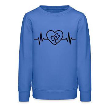Herz Puzzle Spiel Stuecke - Teenager Organic Sweatshirt Mini Changer von Stanley/Stella - carolina Blue - Vorne - AI Model Teenager Male dark (155cm)