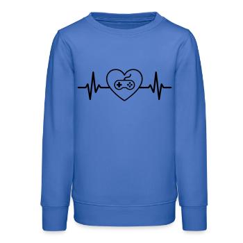 Retro Gamer Amour pour les jeux Retrogaming Gaming - Sweat ado bio Stanley/Stella - carolina blue - Devant - AI Model Teenager Male dark (155cm)