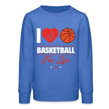 Ich liebe Basketball fürs Leben - Teenager Organic Sweatshirt Mini Changer von Stanley/Stella - carolina Blue - Vorne - AI Model Teenager Male dark (155cm)