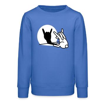 Kaninche Ombre Hand ROCK Musique HARD ROCK Fan - Sweat ado bio Stanley/Stella - carolina blue - Devant - AI Model Teenager Male dark (155cm)