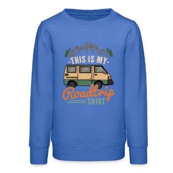 Wohnmobil Camping Road Trip - Teenager Organic Sweatshirt Mini Changer von Stanley/Stella - carolina Blue - Vorne - AI Model Teenager Male dark (155cm)