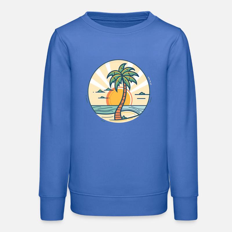 Île Sunset Palm - Sweat ado bio Stanley/Stella - carolina blue