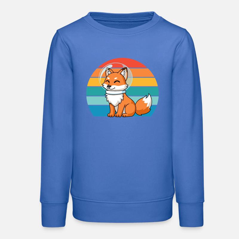 Astronauts Retro Predator Red Fox Fox Lover - Teens Organic Sweatshirt by Stanley/Stella - carolina blue