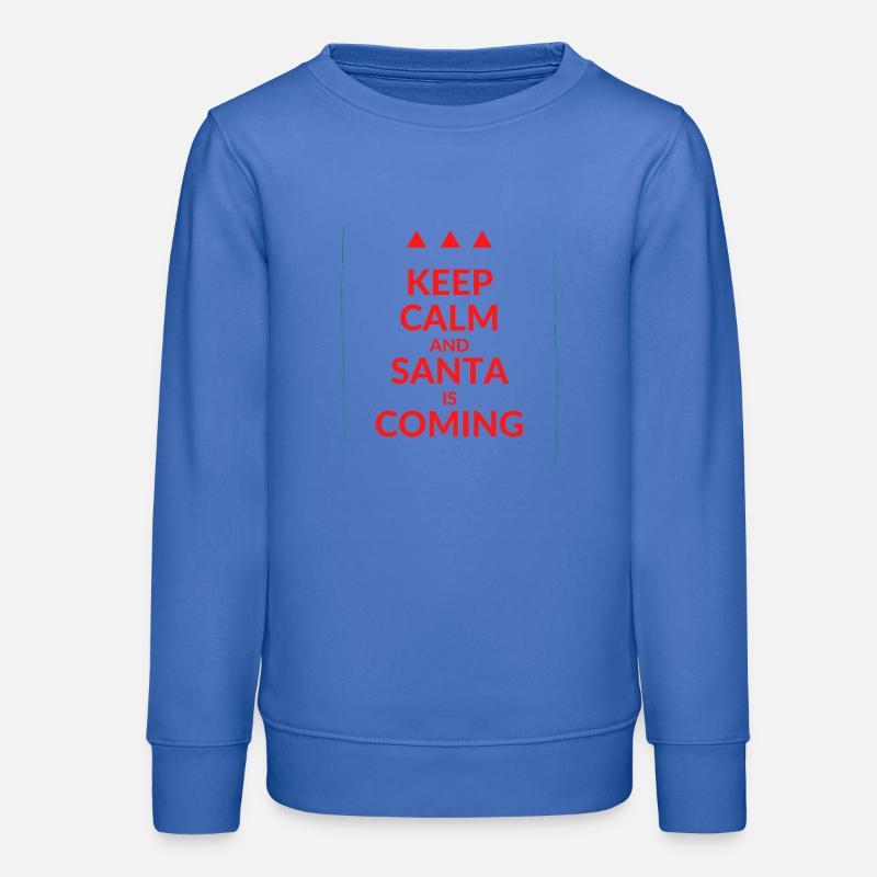 Reste calme et le Père Noël arrive - Sweat ado bio Stanley/Stella - carolina blue