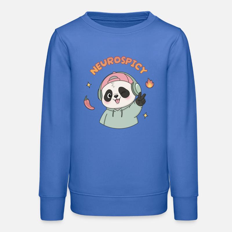 Panda neuroépicé - Sweat ado bio Stanley/Stella - carolina blue