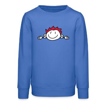 verstecken wand mauer gesicht kopf kind gemalt kri - Teenager Organic Sweatshirt Mini Changer von Stanley/Stella - carolina Blue - Vorne - AI Model Teenager Male dark (155cm)