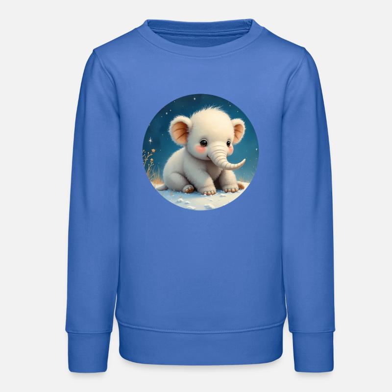 Bébé Éléphant sur le Sable - Sweat ado bio Stanley/Stella - carolina blue
