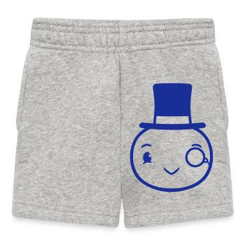 Sir Bird Top Hat Monocle Glasses Rich Mr. - Baby Shorts - heather grey - Front