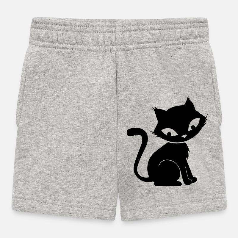 Cute cat - Baby Shorts - heather grey