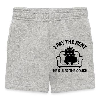 Drôle de chat Seigneur du canapé - Short Bébé - gris chiné - Devant
