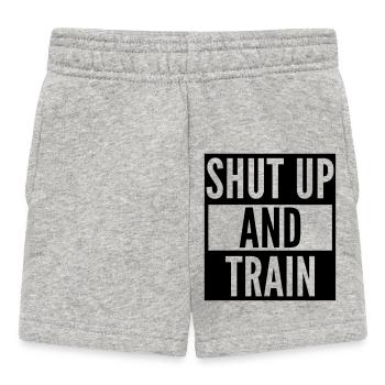 shut up and train - Baby Shorts - heather grey - Front