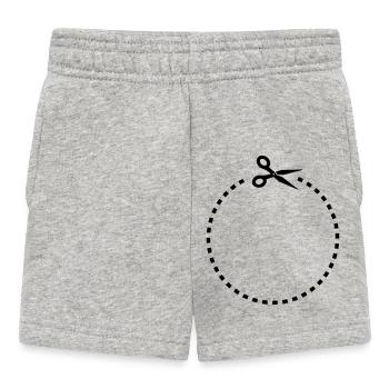 Circle - Kreis ausschneiden mit Schere - Baby Shorts - Grau meliert - Vorne